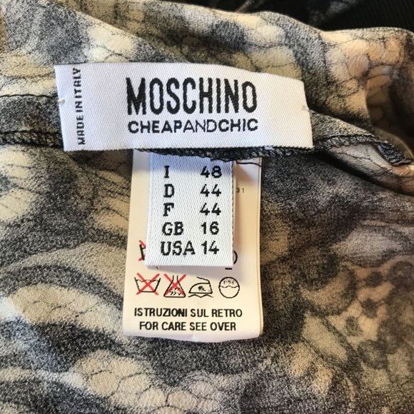 Moschino L Silk Reversible Lace Print Midi Dress - Picture 15 of 16